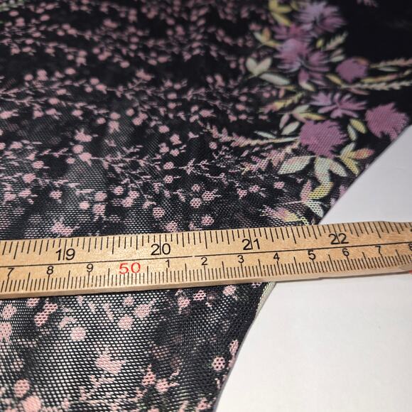 Willow + Root Womens XS Mesh Sheer Top Floral Faux Wrap Cover Up Topper Feminine - Picture 8 of 10